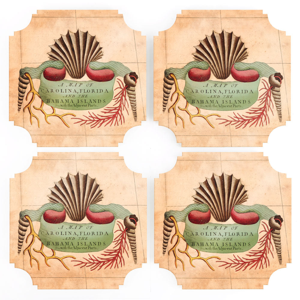 Coasters | Florida Cartouche Coasters, set of four