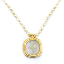 Load image into Gallery viewer, Small Baby Baroque Pearl Necklace with Glass Horse Intaglio