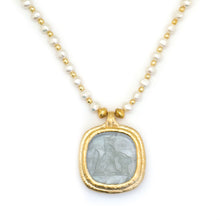 Load image into Gallery viewer, Small Baby Baroque Pearl Necklace with Glass Fox Intaglio